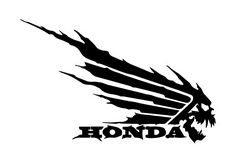 Honda Wing Skull Decal Sticker Logo Free DXF File