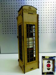 London Telephone Box Wine Holder Box Free DXF File