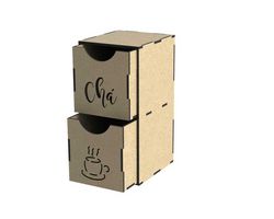 Laser Cut Tea Box With Drawers Free DXF File