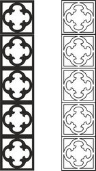 Carved Lattice Partition Pattern Vector Free DXF File