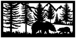 24 X 48 Bear Cub Mountains Plasma Art Free DXF File