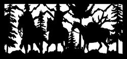 28 X 60 Two Hunters Packing Out Their Elk Plasma Art Free DXF File