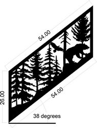 Staircase Panel Bear Eagle Plasma Metal Art Design Free DXF File