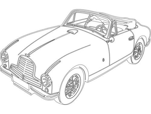 Aston Car Sticker Free DXF File