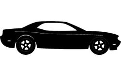Challenger Car Sticker Free DXF File