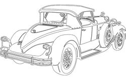 Sketch Vintage Car Free DXF File