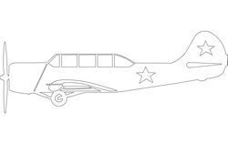 Aircraft yak-52 Drawing Free DXF File
