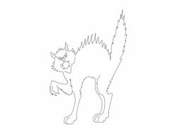 Angry Cat Silhouette Free DXF File