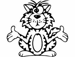 Bw Cat Cross Eyed Free DXF File