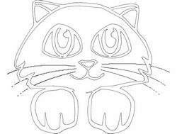 Cat Face Drawing Free DXF File