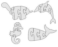 Dolphin Fish Jigsaw Puzzle Free DXF File