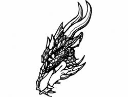 Dragon Head Sketch Free DXF File