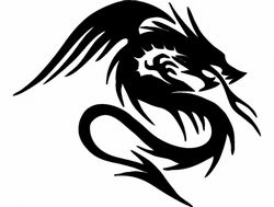 Dragon Silhouette Sketch Free DXF File