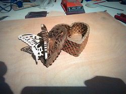 Fancy Butterfly Heart Box Free DXF File