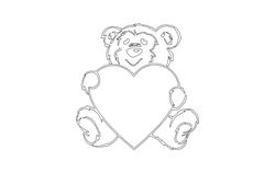 Teddy Bear And Heart Free DXF File