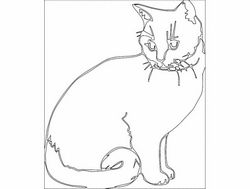 Cute Cat Katze Free DXF File