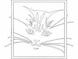 Cute Cat Sketch Free DXF File