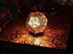 Laser cut Dodecahedron Lamp Free DXF File
