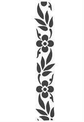 Flower Carving Stencil Silhouette Wall Art Free DXF File