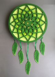 Laser Cut Dreamcatcher With Feathers Free DXF File