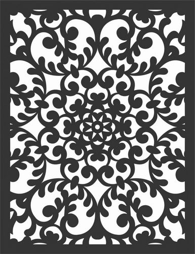 Floral Screen Patterns Design 7 Free DXF File