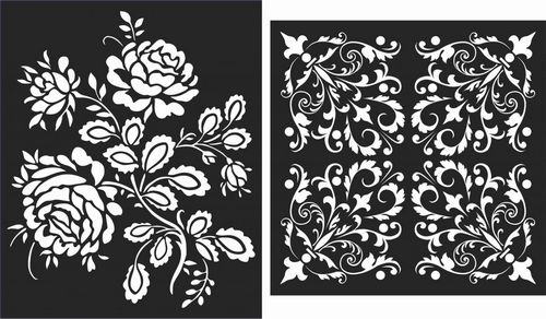 Floral Screen Patterns Design 34 Free DXF File