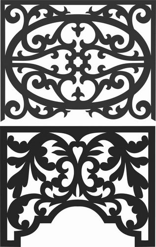 Floral Screen Patterns Design 39 Free DXF File