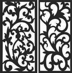 Floral Screen Patterns Design 74 Free DXF File