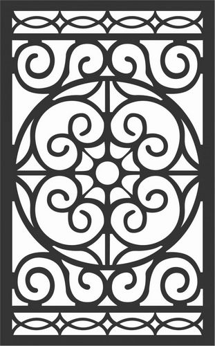 Floral Screen Patterns Design 84 Free DXF File