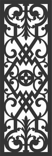 Floral Screen Patterns Design 92 Free DXF File