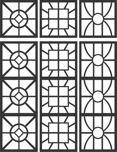 Floral Screen Patterns Design 95 Free DXF File