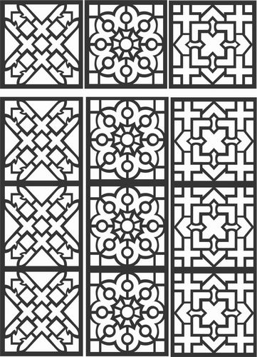 Floral Screen Patterns Design 97 Free DXF File