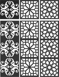 Floral Screen Patterns Design 105 Free DXF File