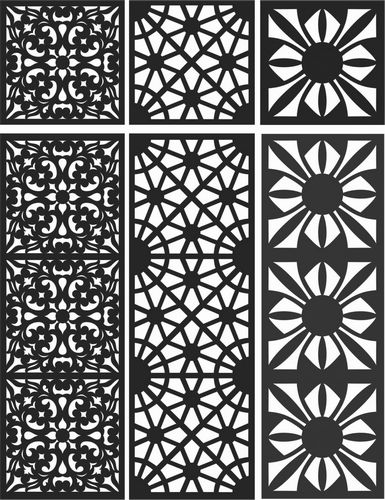 Floral Screen Patterns Design 106 Free DXF File