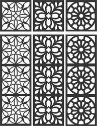 Floral Screen Patterns Design 109 Free DXF File