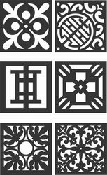 Floral Screen Patterns Design 125 Free DXF File