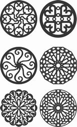 Floral Screen Patterns Design 133 Free DXF File