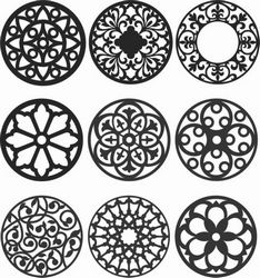 Floral Screen Patterns Design 134 Free DXF File